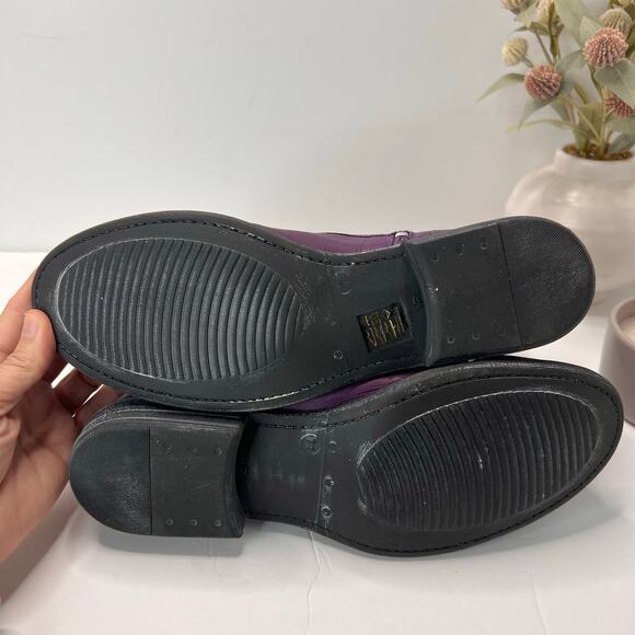 Miz Mooz Leighton Buttery Soft Leather Strapped Boots Purple Women's 11 NWOB - Picture 9 of 10